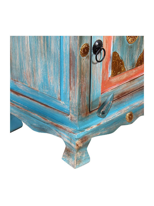 Bedside Table Made of Solid Blue Wood 40x30x50cm