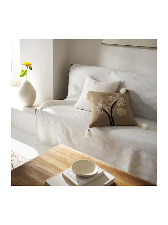 Gofis Home Clover Armchair Throw Knitted 180x180cm White