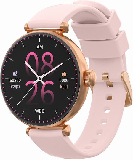 Smartwatch Gravity Rose Gold-silver Pink 2 Straps Gt26-4