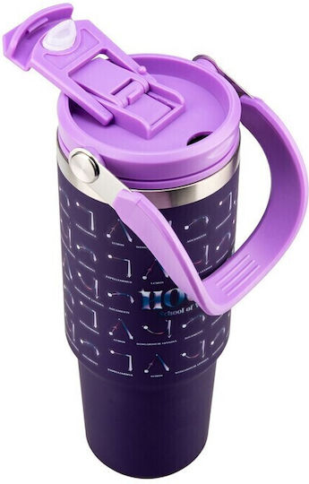 Stainless Steel Thermos Bottle 900ml Hogwarts Spells with Handle