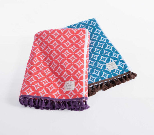 Nef-Nef Homeware Sparkle Fringes Ροζ με Κρόσσια 90x170εκ.