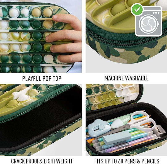 Zipit Zip & Pop Storage Box Zipper Pencil Case Green