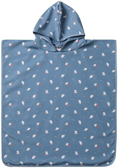 Beach Poncho Sun Protection Hood Hippos 4-7 Years Monneka