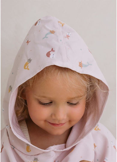 Beach Poncho Sun Protection Hood Mermaid Cats 4-7 Years Monneka