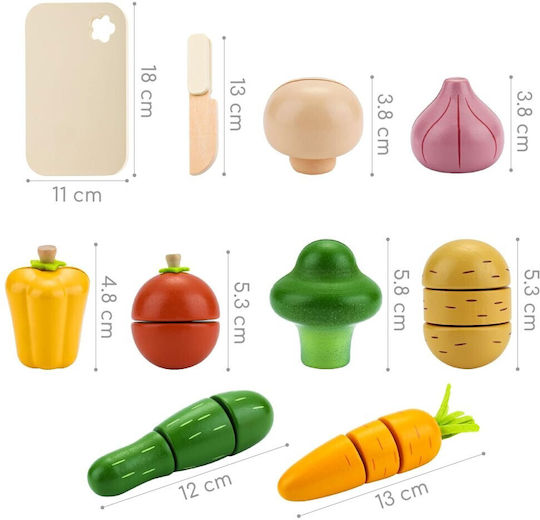 UMU Toys Παιχνίδι Φρούτα & Λαχανικά από Ξύλο για 2+ Ετών 22τμχ