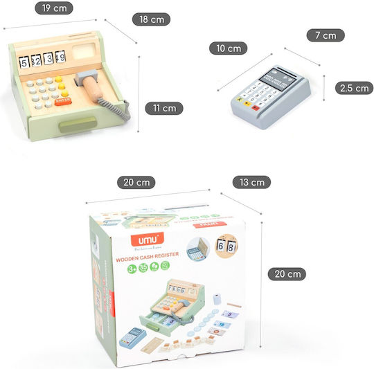 UMU Toys Children's Cash Register made of Wood 35pcs