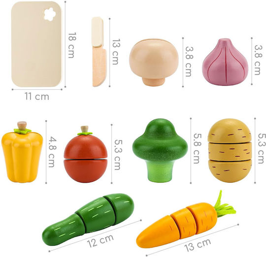 UMU Toys Παιχνίδι Φρούτα & Λαχανικά από Ξύλο για 2+ Ετών 22τμχ