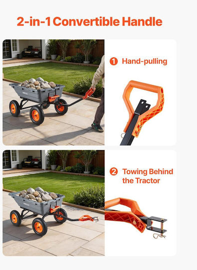 Garden Cart Log Transport Metallic with Maximum Load Capacity 680kg