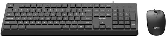OptimX Pro KM500 Set Tastatură și Mouse Engleză SUA Gri