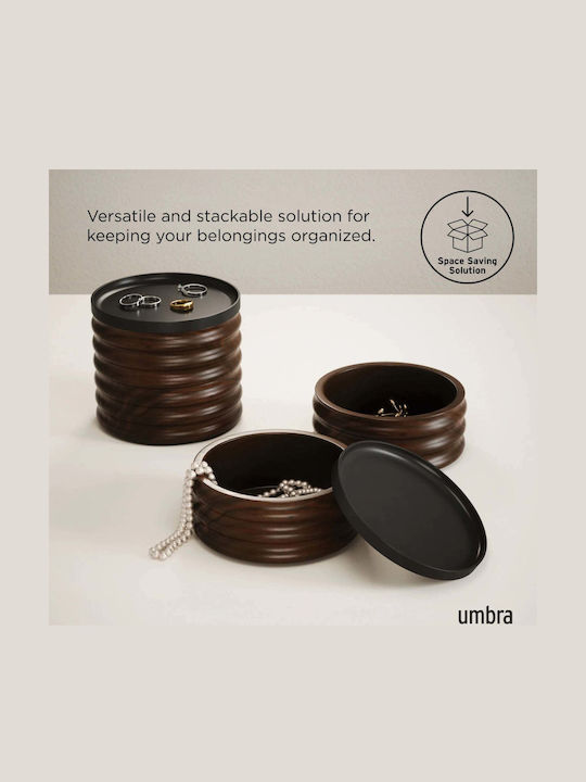 Umbra Κουτί Κοσμημάτων Ξύλινο Μαύρο 13x11cm