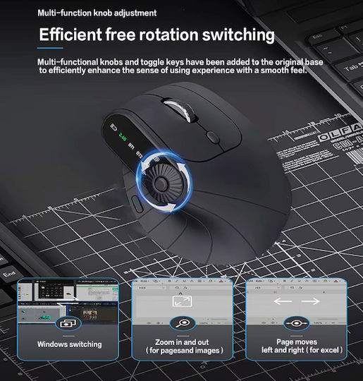 ZD1W523QWS0 Mouse Vertical Ergonomic Wireless Negru