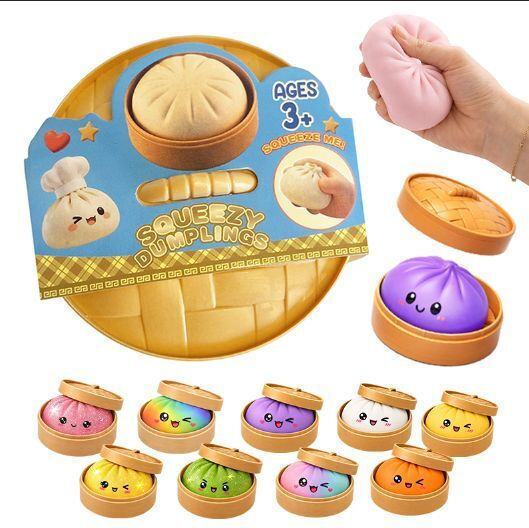 Rainbow Loom Mystery Bao Bun Dumplings Squishy Πολύχρωμο (Διάφορα Σχέδια) 1τμχ
