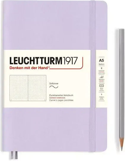 Leuchtturm1917 Σημειωματάριο A5 Bullet 123 Φύλλων με Τελείες Μωβ