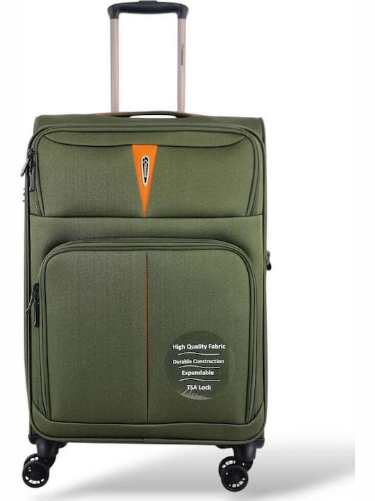 Diplomat Small The Venice Collection Βαλίτσα Ταξιδίου Καμπίνας Υφασμάτινη Πράσινο με 4 Ρόδες Ύψους 55εκ.