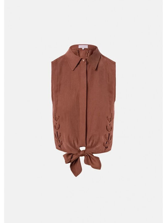 Damen-Set mit Aktivbekleidung Shorts Braun