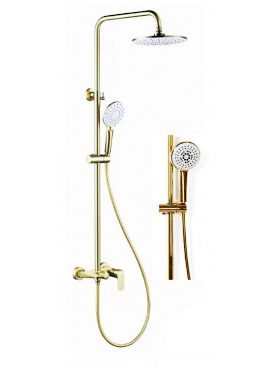 Galifas Shower Column with Mixer Gold