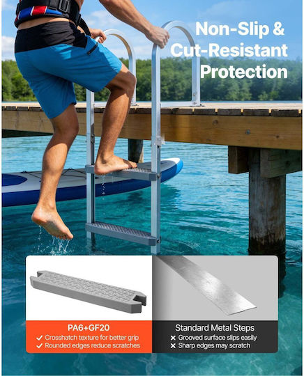 Vevor Aluminum Light Blue Pool Ladder