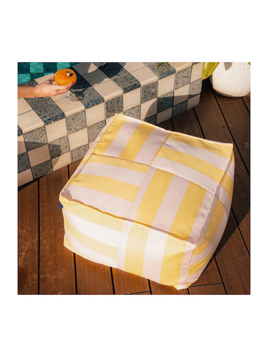 Sitzsäcke & Poufs Hocker Wasserdicht Gelb und Rosa Streifen