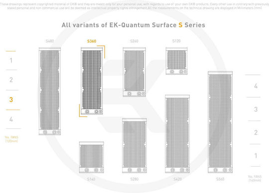 Ekwb Ek-quantum Surface S360 Radiator Μαύρο