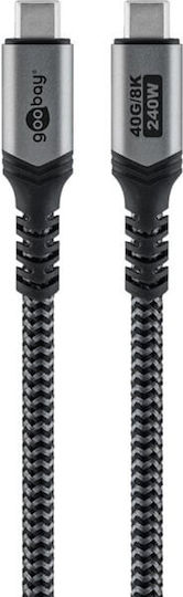 Goobay Braided USB 4 Video Cable USB-C Male - USB-C 240W PD Black 1m 74211 Bulk