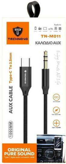 Technovo Braided USB 2.0 Cable USB-C Male 3.5mm Black 1m