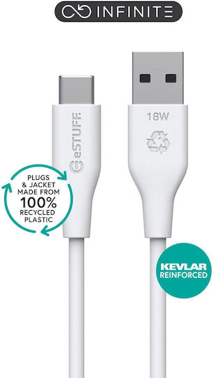 eSTUFF USB 2.0 Cable USB Type-C Male to USB-A 60W White 1m