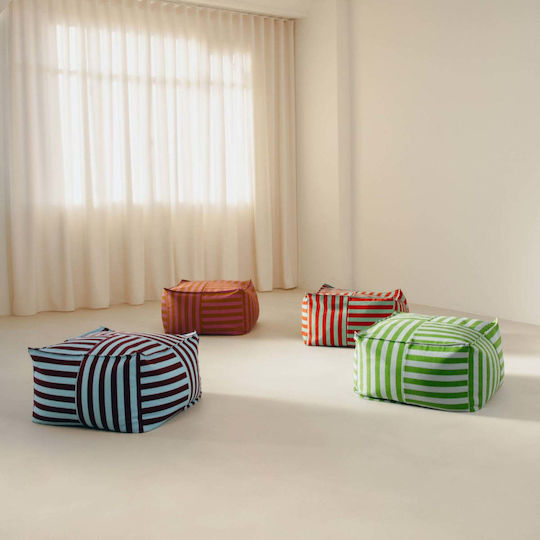 Πουφ Σκαμπό Burgundy Blue Stripes
