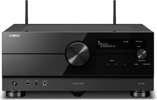 Yamaha RX-A8A Home Cinema Receiver 4K/8K 11.2 Channels 185W/8Ω with HDR and Dolby Atmos Black