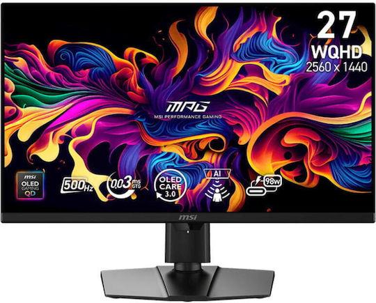 MSI MPG 271QRDE X50 QD-OLED HDR Monitor 26.5" QHD 2560x1440 500Hz with Response Time 0.03ms GTG