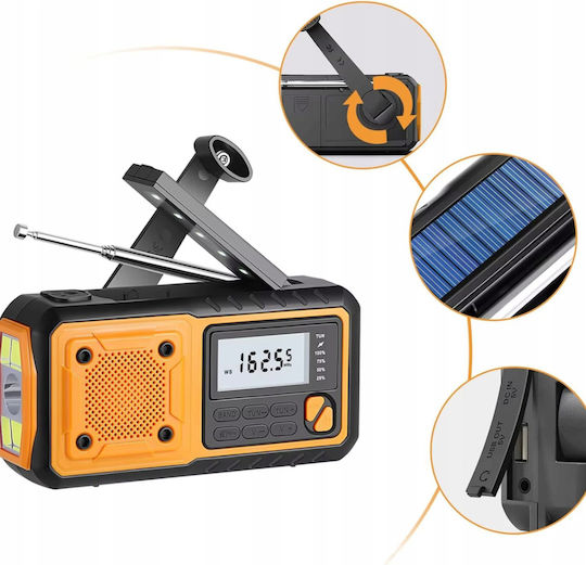 ZD1FMA3QWSM5000 Radio Portabil Solar cu USB Portocaliu