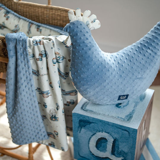La Millou Nursery Swaddling Blanket Simbo Cotton Blue 80x100cm