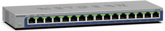 NetGear GS116-300EUS Unmanaged L2 Switch με 16 Θύρες Gigabit (1Gbps) Ethernet