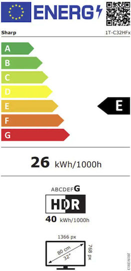 Sharp Smart Τηλεόραση 32" Full HD LED 32HF2265E HDR (2025)