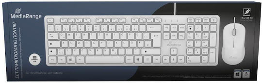 MediaRange MROS276-GR Σετ Πληκτρολόγιο & Ποντίκι Ελληνικό Λευκό