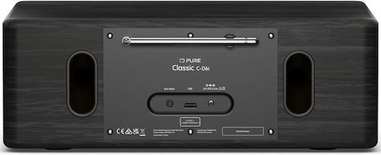 Pure Classic C-D6i Настолен Радиоприемник Акумулаторен DAB+ с Bluetooth и USB Черен/Аш