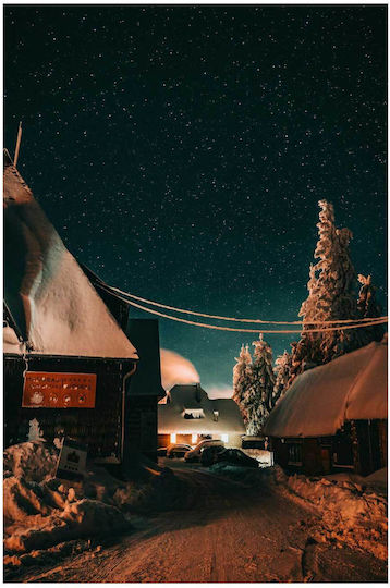 Painting Snowy Night Under Stars Snowy Night Under Stars 70x100