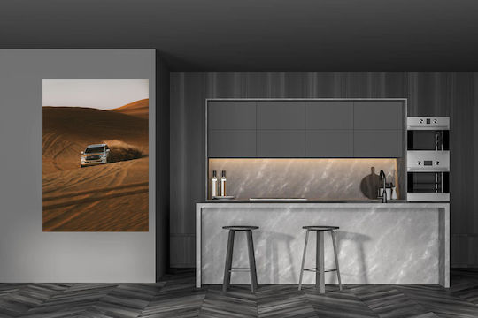 Painting Car Driving Through Desert Driving Car Inside The Desert 40x65