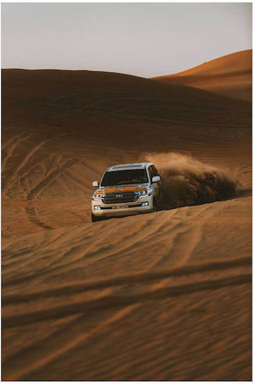 Painting Car Driving Through Desert Driving Car Inside The Desert 40x65