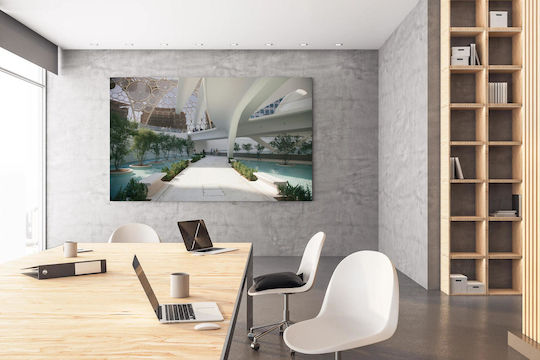 Moderne Architektonische Raum Bäume Gemälde 100x70