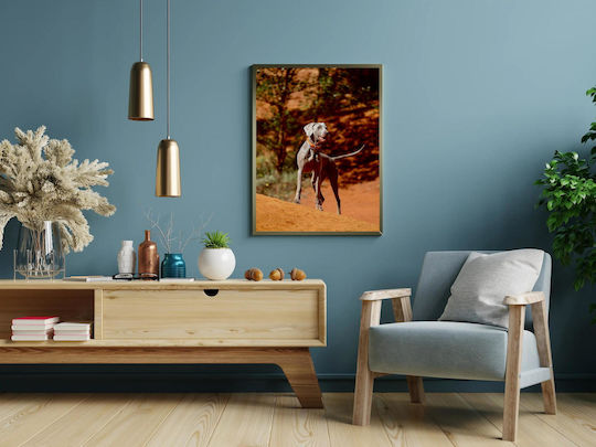 Painting Dog In Desert Landscape Dog In The Desert Landscape 100x150