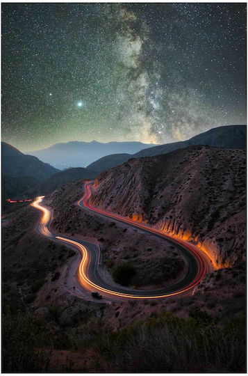 Winding Road Under Stars Gemälde 70x100