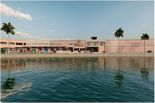 Панел Modern Waterfront Shopping Center Модерен Търговски Център На Морето 100x70