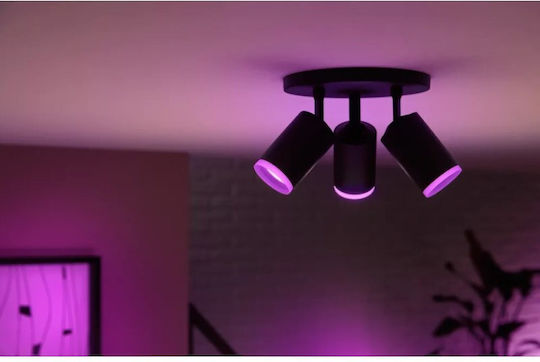 Philips Fugato Тройно Спот в Черен Цвят