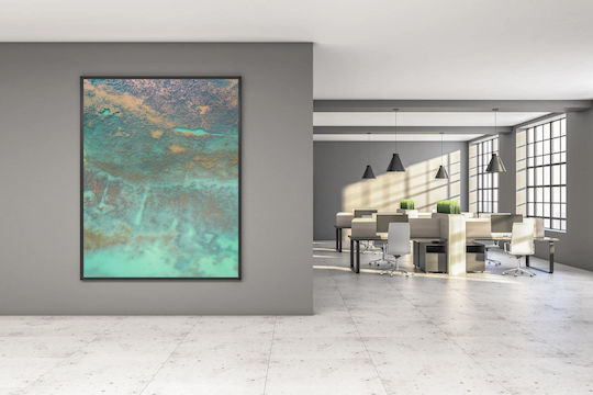 Painting Aerial View Turquoise Water Sandy Patches Aerial View Of Turquoise Water Sandy Patches 40x50