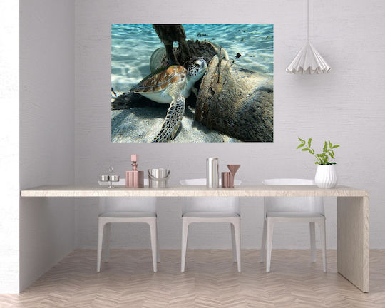 Painting Sea Turtle Resting Underwater Marine Turtle Resting Underwater 120x80