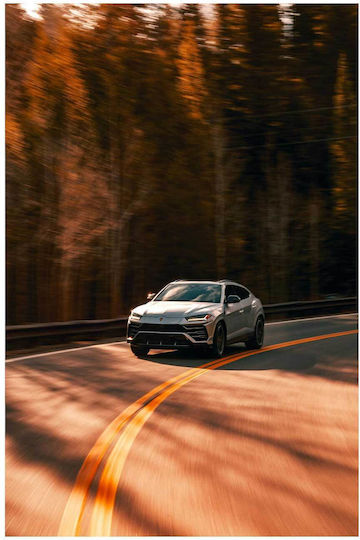 Painting Sport Car On Winding Road Sport Car Road Turns 40x65