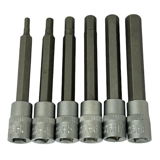 SKS Tools Lungi Bit Socket-uri cu Vârfuri Allen și Prindere în 1/4'' Set 6buc