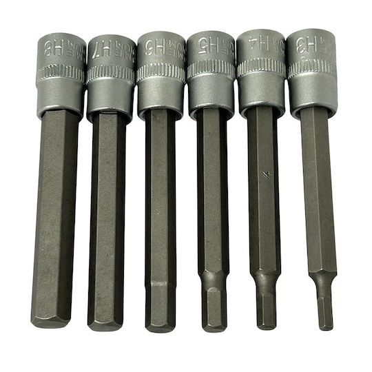 SKS Tools Lungi Bit Socket-uri cu Vârfuri Allen și Prindere în 1/4'' Set 6buc