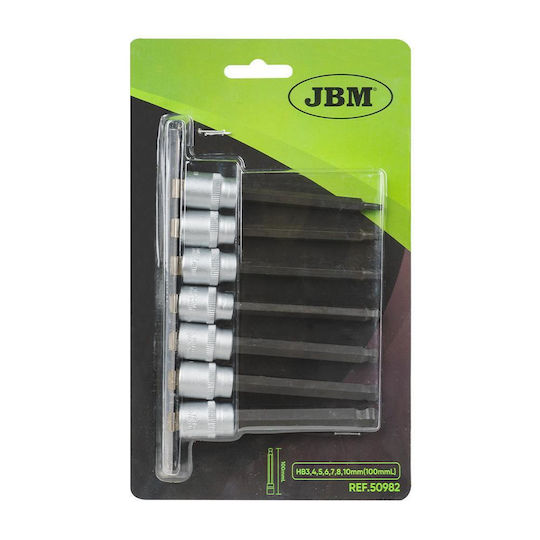 JBM Дълги Битови ключове с Ален и Квадратно Гнездо 3/8'' Комплект 7бр