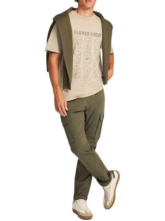 Trousers Cargo Elastic in Regular Fit Green